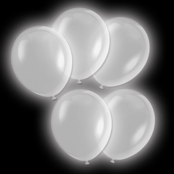 Luftballons LED - 5 Stk, silber leuchtend, 24 h von Amscan Europe GmbH
