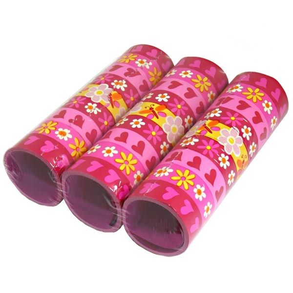 Luftschlangen pink mit Herzen und Blümchen, 3 Rollen Papierschlangen Luftschlangen pink mit Herzen und Blümchen, 3 Rollen Papierschlangen von Amscan Europe GmbH