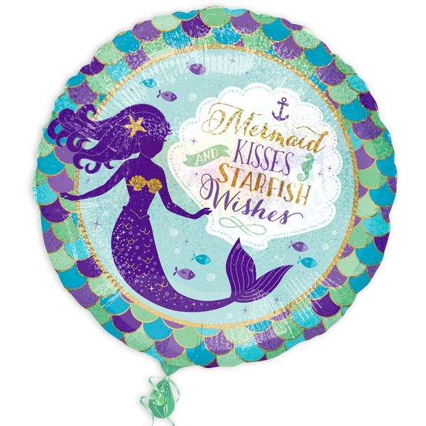 Mermaid runder Folienballon, 35cm, Heliumballon mit Meerjungfrau drauf Mermaid runder Folienballon, 35cm, Heliumballon mit Meerjungfrau drauf von Amscan Europe GmbH