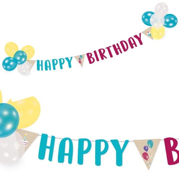 "My Happy Birthday" Dekoset Ballons + Buchstabenkette von Amscan Europe GmbH