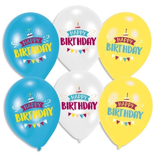 "My Happy Birthday" Luftballons 6 Stk, Ø 27,5cm von Amscan Europe GmbH