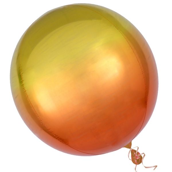 "Orbz" Folienballon in Gelb-Orange, kugelrund, Ø 38cm von Amscan Europe GmbH
