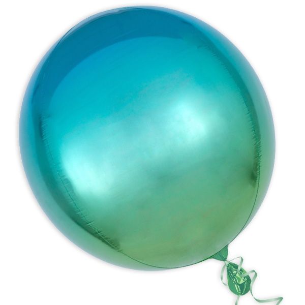 "Orbz" Folienballon in Grün-Blau, kugelrund, Ø 38cm von Amscan Europe GmbH
