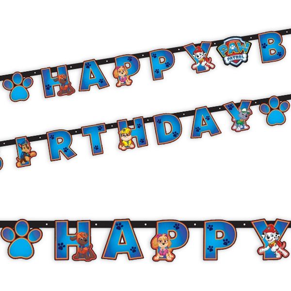 Partykette Paw Patrol als Happy Birthday-Spruch, 2,4m, Pappe, 1 Stück Partykette Paw Patrol als Happy Birthday-Spruch, 2,4m, Pappe, 1 Stück von Amscan Europe GmbH