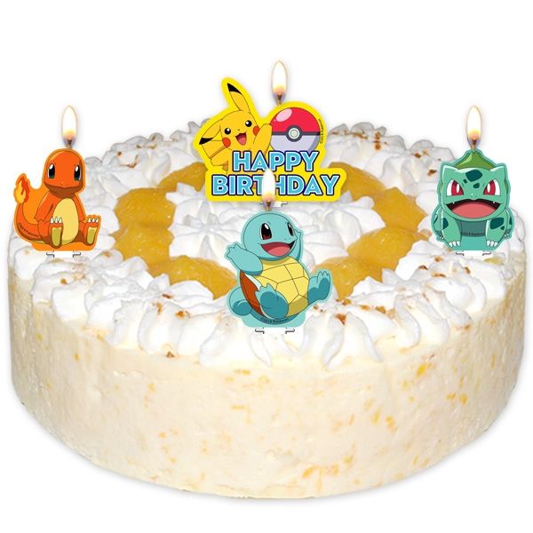 Pokemon Geburtstagskerzen im 4er Pack für Überraschungstorten Kinder von Amscan Europe GmbH