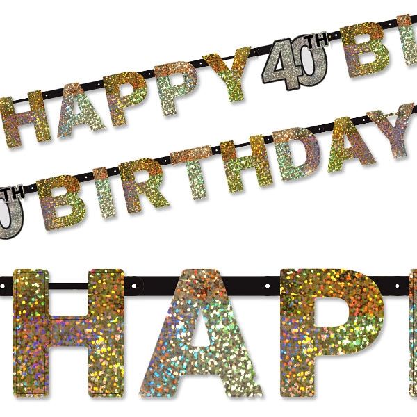 Sparkling Celebr. Golden Zahl 40 Happy Birthday, 2,13m von Amscan Europe GmbH
