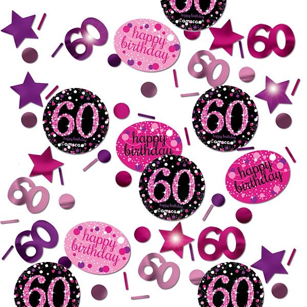 Sparkling Celebr. Konfetti Zahl 60 in pink-schwarz, 34g von Amscan Europe GmbH