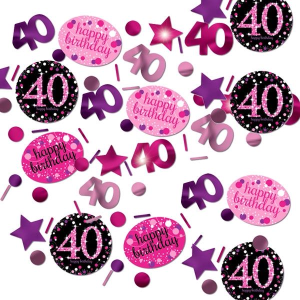 Sparkling Celebr. Konfetti zum 40ten, pink-schwarz, 34g von Amscan Europe GmbH