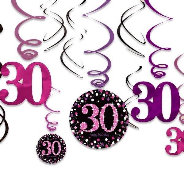 Sparkling Celebr. Pink Deko-Spiralen, 12er Set, 30. Geburtstag Sparkling Celebr. Pink Deko-Spiralen, 12er Set, 30. Geburtstag von Amscan Europe GmbH