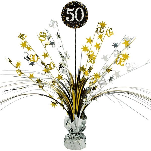 Sparkling Celebr. Tischkaskade 50. Geburtstag, golden, 46cm Sparkling Celebr. Tischkaskade 50. Geburtstag, golden, 46cm von Amscan Europe GmbH