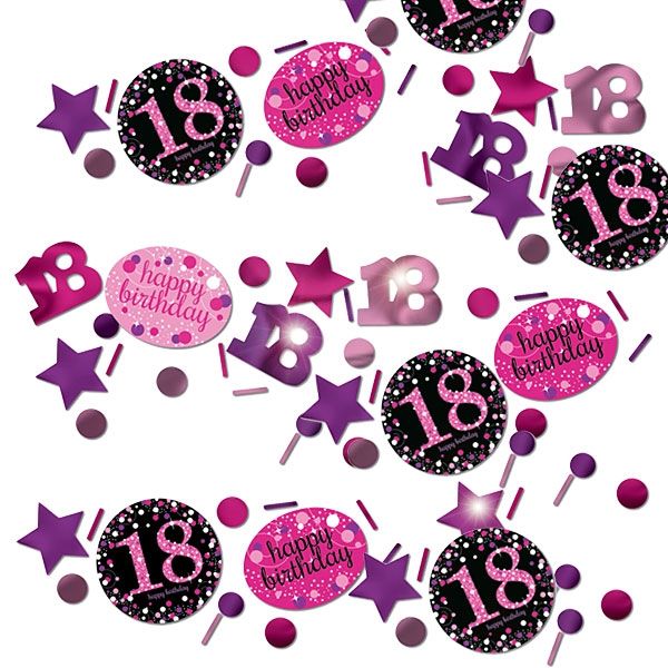 Sparkling Celebration Konfetti 18.Birthday, pink-schwarz, 34g von Amscan Europe GmbH