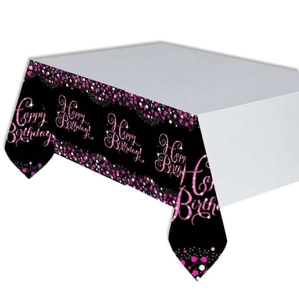 Sparkling Celebration Tischdecke in pink-schwarz, Happy Birthday, 1,37m x 2,59m Sparkling Celebration Tischdecke in pink-schwarz, Happy Birthday, 1,37m x 2,59m von Amscan Europe GmbH