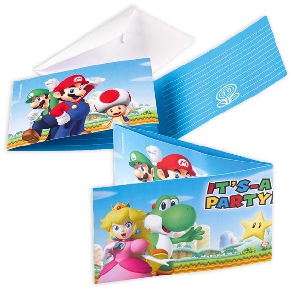 Super Mario Einladungen zum Aufklappen mit Umschlägen, 8 Stk. Super Mario Einladungen zum Aufklappen mit Umschlägen, 8 Stk. von Amscan Europe GmbH
