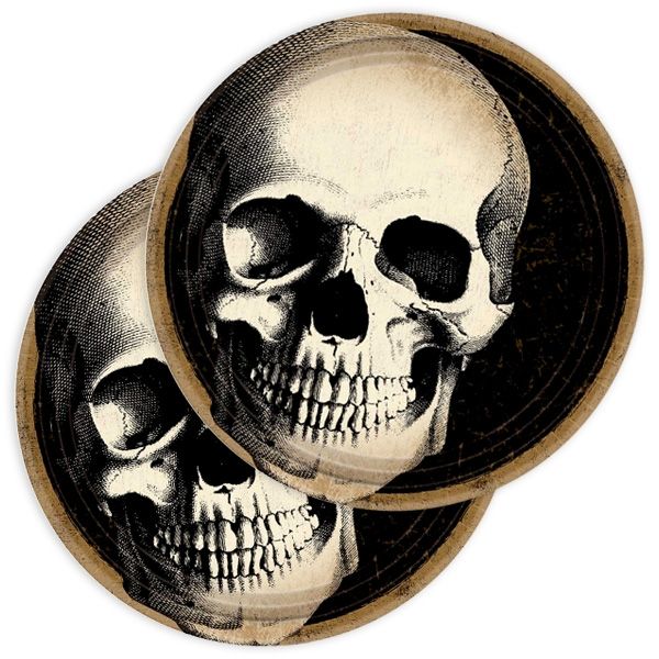 Totenschädel Partyteller, 10 Teller mit grusligem Totenkopf, Pappe, 23cm Totenschädel Partyteller, 10 Teller mit grusligem Totenkopf, Pappe, 23cm von Amscan Europe GmbH