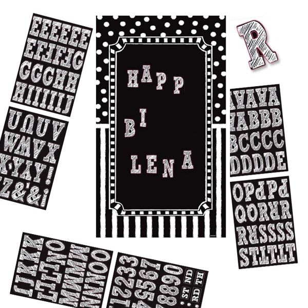 Türposter Black & White - personalisierbar, mit Stickern, 165cm Türposter Black & White - personalisierbar, mit Stickern, 165cm von Amscan Europe GmbH