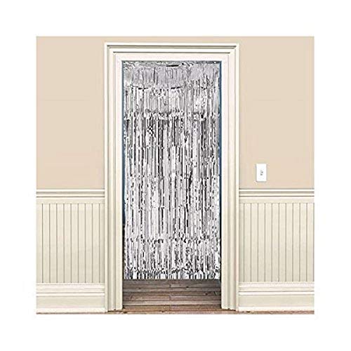 Fadenvorhang Metallic-Silber, 240 x 92cm von amscan