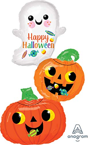 Amscan 3813801 - Folienballon Glücklicher Geist und Kürbisstapel, Größe 55 x 93 cm, Dekoration, Heliumballon, Party, Halloween Amscan 3813801 - Folienballon Glücklicher Geist und Kürbisstapel, Größe 55 x 93 cm, Dekoration, Heliumballon, Party, Halloween von Anagram