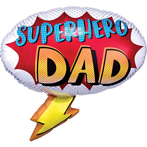 Amscan International 3932301 Supershape Folienballon, 1 Stück Vatertag Superhelden Dad, Farbe Amscan International 3932301 Supershape Folienballon, 1 Stück Vatertag Superhelden Dad, Farbe von Amscan International