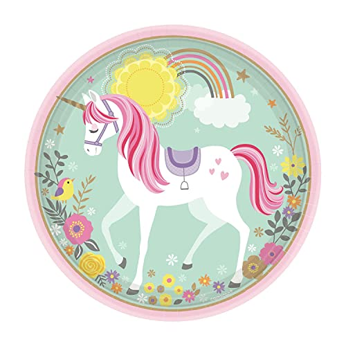 Amscan 551929 AM - Teller Magical Unicorn, 8 Stück, Durchmesser 22,8 cm, Papier, Einwegteller, Pappteller Amscan 551929 AM - Teller Magical Unicorn, 8 Stück, Durchmesser 22,8 cm, Papier, Einwegteller, Pappteller von amscan