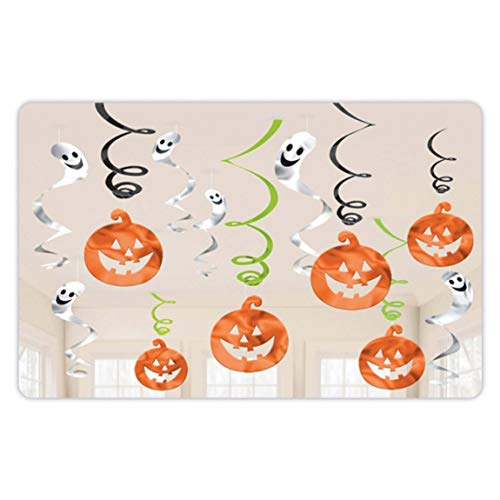 Amscan 670460-55 - Deko-Spiralen Kürbisse & Geister, 12 Stück, aus Folie und Papier, 61 cm, Halloween, Horror-Party, Mottoparty Amscan 670460-55 - Deko-Spiralen Kürbisse & Geister, 12 Stück, aus Folie und Papier, 61 cm, Halloween, Horror-Party, Mottoparty von amscan