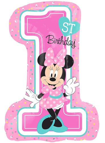 Minnie Mouse 1st Birthday SuperShape Foil Balloons von amscan