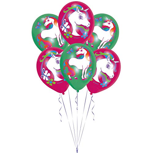 Unicorn 4 Colour Latex Balloons 11"/27.5cm (6pk) von amscan