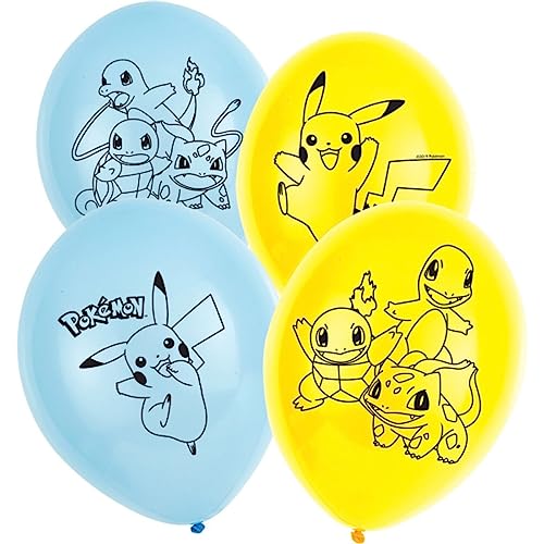 Pokemon 4 Sided Latex Balloons 11"/27.5cm (6pk) von amscan