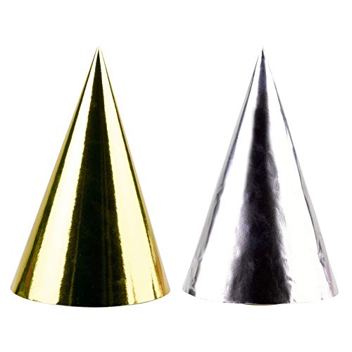amscan 4 Partyhütchen * Happy New Year * in Gold und Silber // Silvester Verkleidung Hüte Hütchen Party von amscan