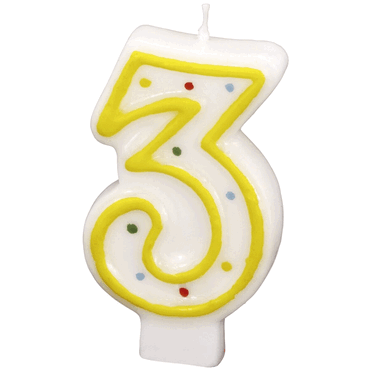 5 x amscan Geburtstagskerze Zahl 3. von Amscan