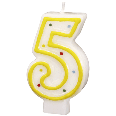 5 x amscan Geburtstagskerze Zahl 5. von Amscan