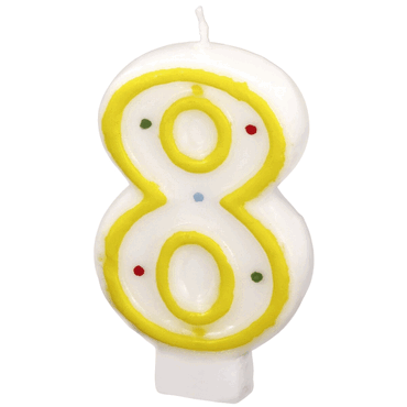 5 x amscan Geburtstagskerze Zahl 8. von Amscan