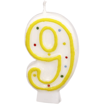 5 x amscan Geburtstagskerze Zahl 9. von Amscan