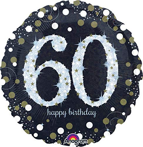 Gold Sparkling Celebration 60th Birthday Standard Foil Balloons S40 von amscan