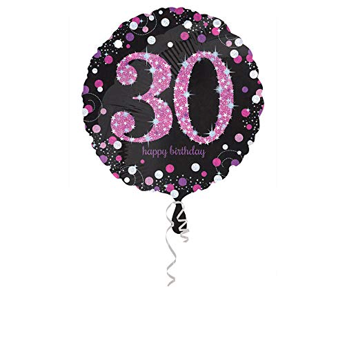 Adult Pink Celebration 30th Birthday Standard Foil Balloon von amscan