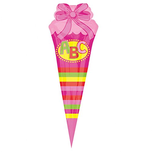 Amscan 3583301 - Super Shape Folienballon Schultüte Pink, Größe 25 x 76 cm, Volumen 40 Liter, Heliumballon Amscan 3583301 - Super Shape Folienballon Schultüte Pink, Größe 25 x 76 cm, Volumen 40 Liter, Heliumballon von amscan