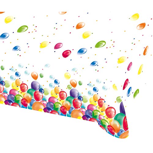 Amscan 9900324 - Tischdecke Luftballons, Größe 120 x 180 cm, Kunststoff, Geburtstag, Kinderparty, Mottoparty, Tischdekoration, Kindergarten von amscan