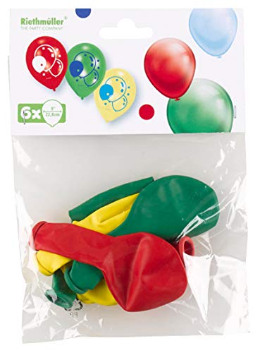 Amscan 9900331 - Latexballons Ballons, 6 Stück, circa 23 cm, Gelb, Rot, Grün, Party, Geburtstag, Luftballon von amscan