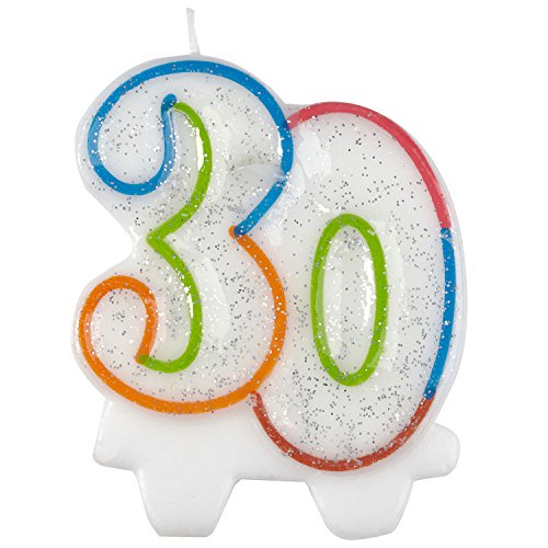 Milestone Birthday Candles 30th - 7.5cm von amscan