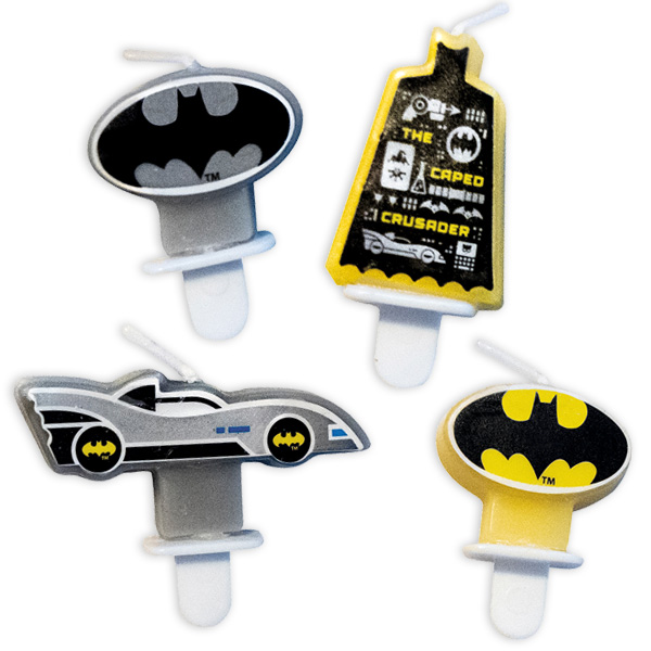 Batman Tortenkerzen im 4er Pack, 3cm - 5,5cm Batman Tortenkerzen im 4er Pack, 3cm - 5,5cm von Amscan