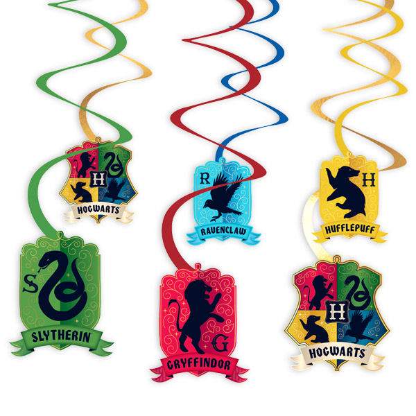 Deko-Spiralen "Harry Potter" aus Pappe, 6er Pack, 60cm von Amscan
