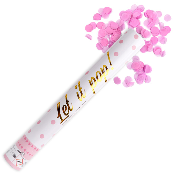 Konfettikanone mit pinkem Papier-Konfetti, 40cm Konfettikanone mit pinkem Papier-Konfetti, 40cm von Amscan