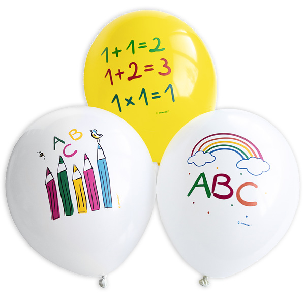 Luftballons "Einschulung" aus Latex, 6er Pack, Ø 27,5cm von Amscan