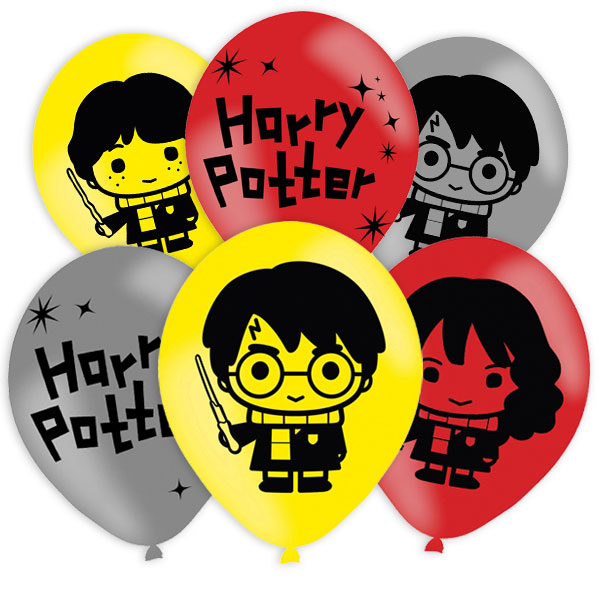 Luftballons "Harry Potter", 4-seitig bedruckt, 6er Pack, Ø 27,5cm von Amscan