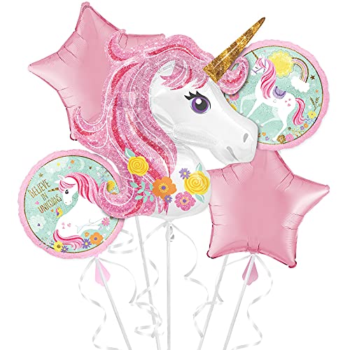 (Fix 1/1) BQT: Magical Unicorn Foil Balloon Bouquet P75 (5 piece) von amscan