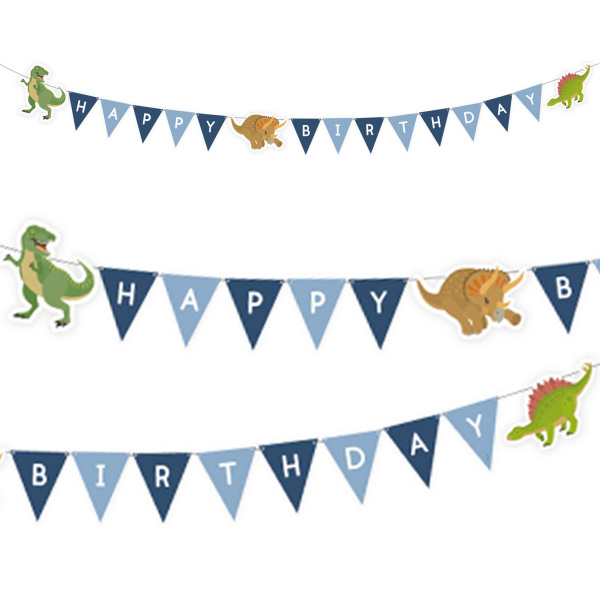 Partykette mit Dinosauriermotiv, 1,8m lang Partykette mit Dinosauriermotiv, 1,8m lang