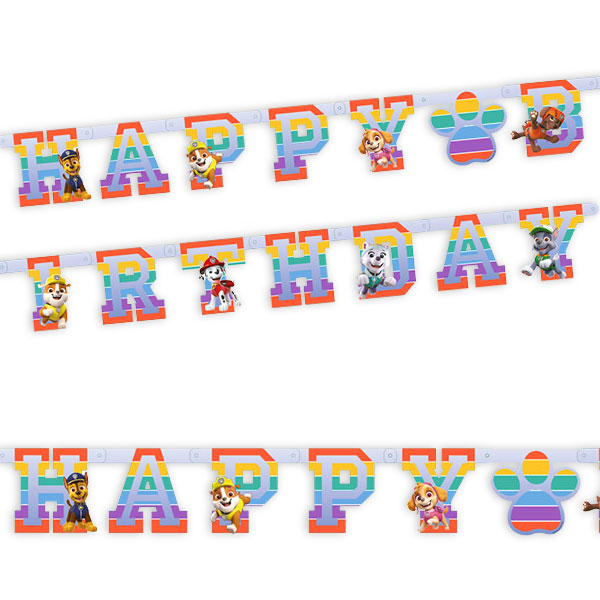 Paw Patrol Buchstabenkette, 1,80m, Happy Birthday Geburtstagsglückwunsch Paw Patrol Buchstabenkette, 1,80m, Happy Birthday Geburtstagsglückwunsch