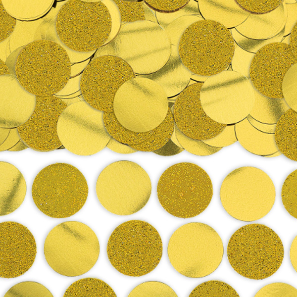 Rundes Konfetti in glänzend und glitzernd gold, 63g, Ø 2cm von Amscan