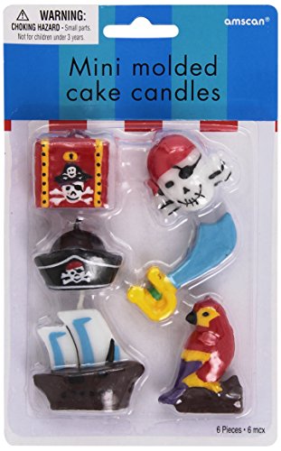 Pirate Party Mini Moulded Cake Candles (6 pc) von amscan