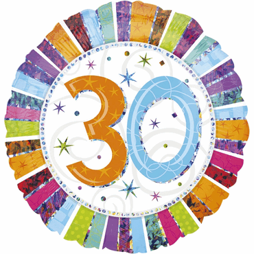 amscan Folienballon Zahl 30 - Ø 45 cm. von Amscan