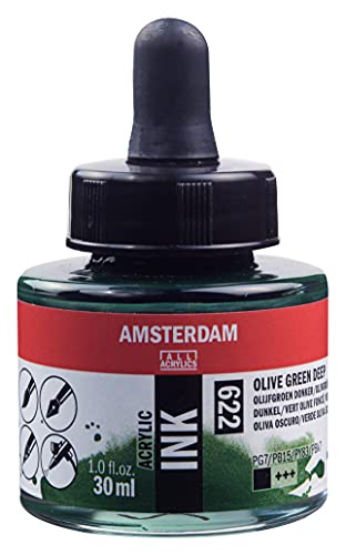 Amsterdam 17206220 Acrylfarbe, Olive GRN, Olivgrün tief, Einheitsgröße von Amsterdam